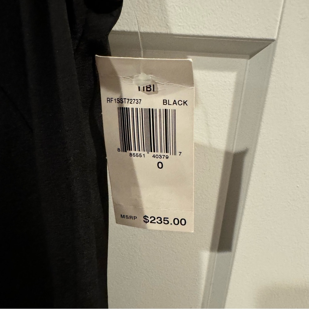 NWT Tibi Silk Black Cutout Neck Blouse Size 0 - Picture 7 of 8